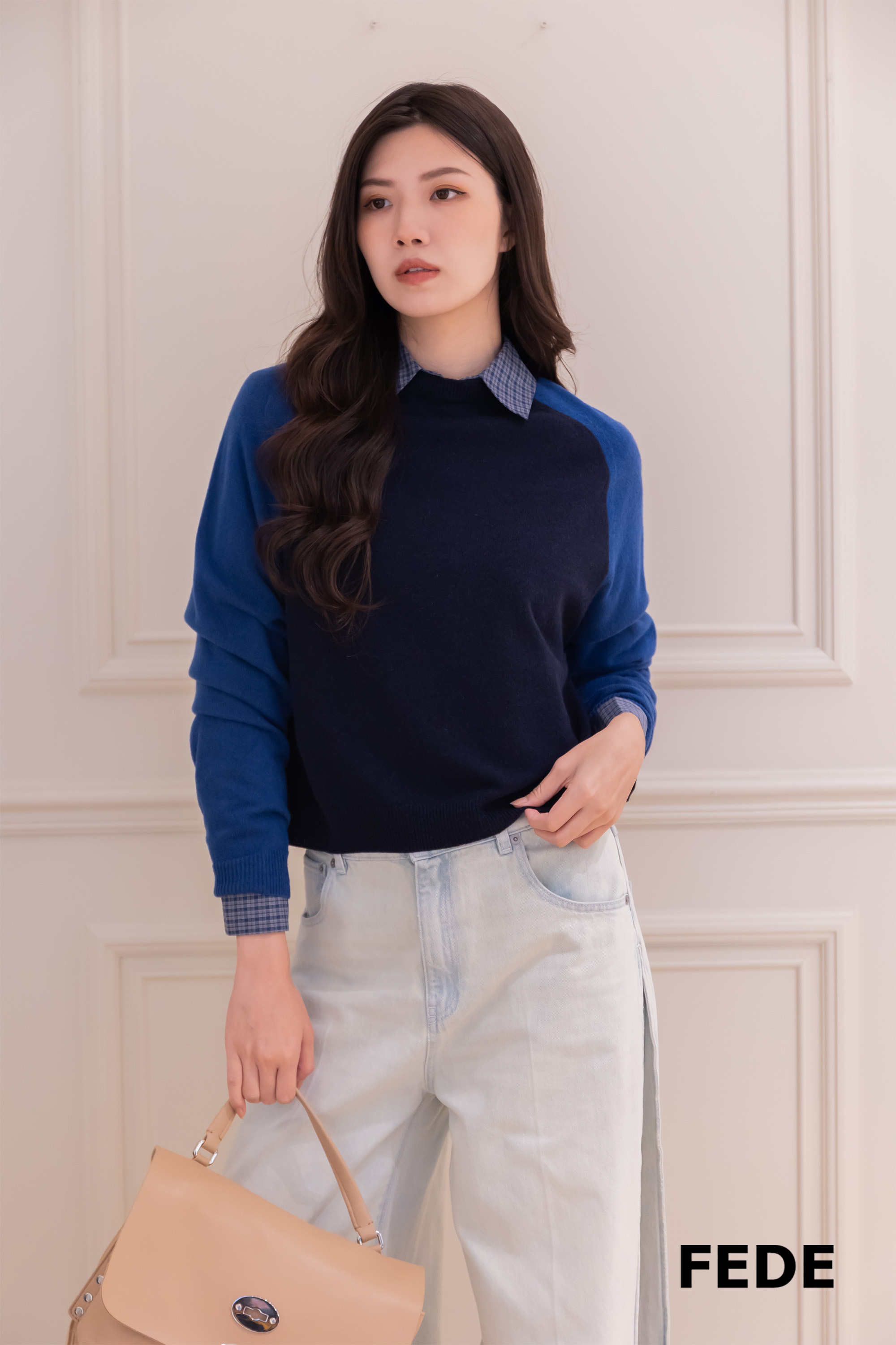 Semicouture  雙色針織衣(深藍)