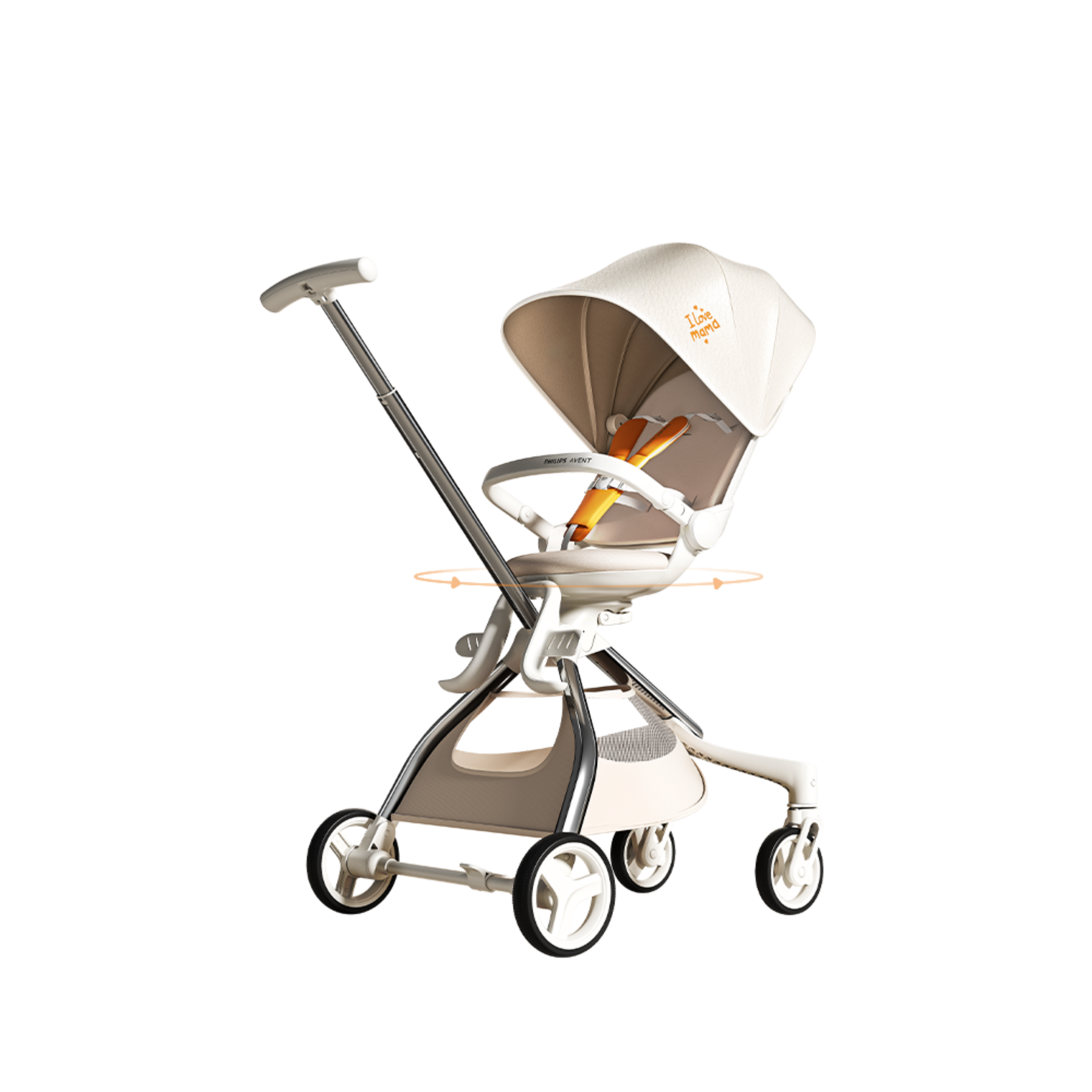 Philips Avent DELOS Stroller | 0-36 Months | Ultra-Lightweight 6.5 kg | Innovative Breathable Seat Cushion | 360-Degree Two-Way Swivel Seat |Rain cover and mosquito net provided