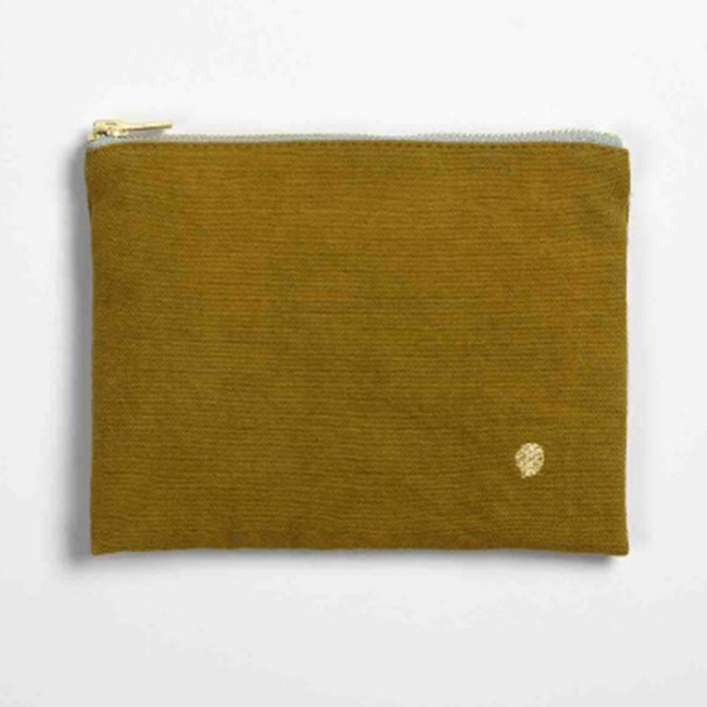 法國La cerise sur le gâteau 有機棉防水分類收納袋-堅果芥末(中)