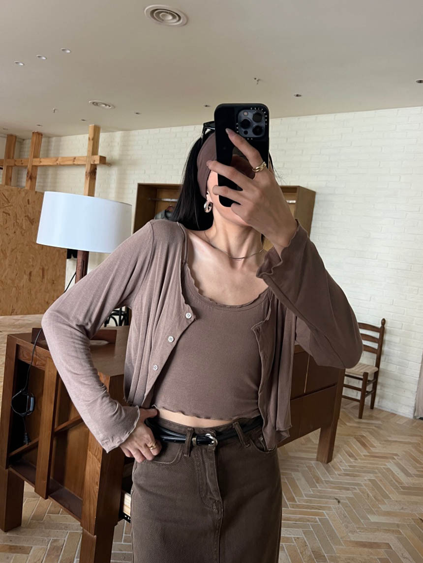 木耳邊2件式背心外罩*3色