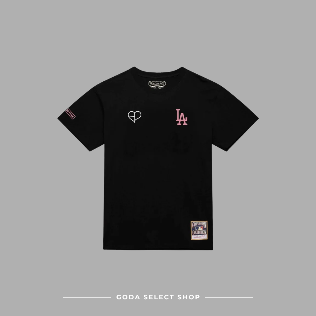 M&N X BLACKPINK DODGERS TEE - BLACK 黑色短T