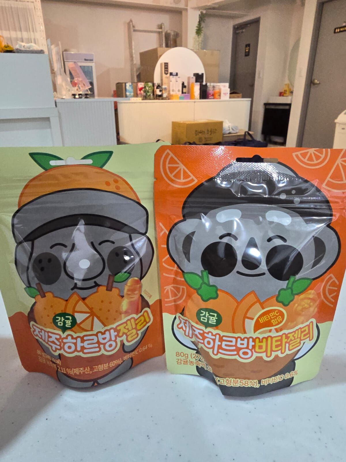 【直播】LL072154 濟州哈老邦石頭爺爺濟州柑橘水果軟糖 <含維他命C>（一套三包）