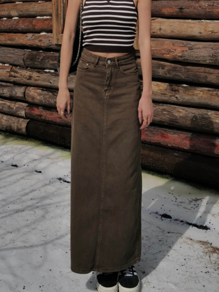 高腰牛仔長裙*4色
