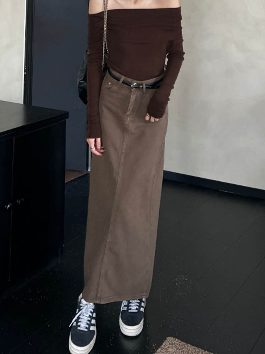 高腰牛仔長裙*4色