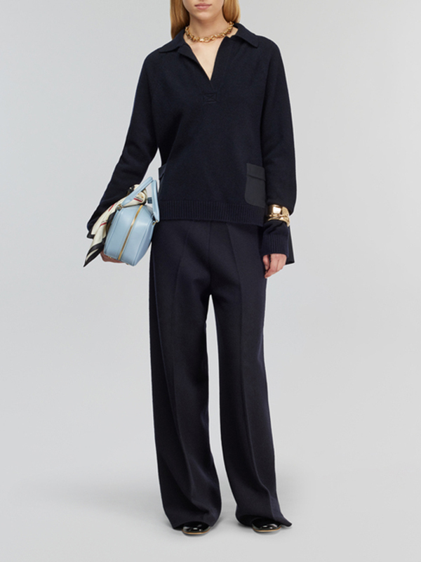 Semicouture  拼接口袋上衣(深藍)