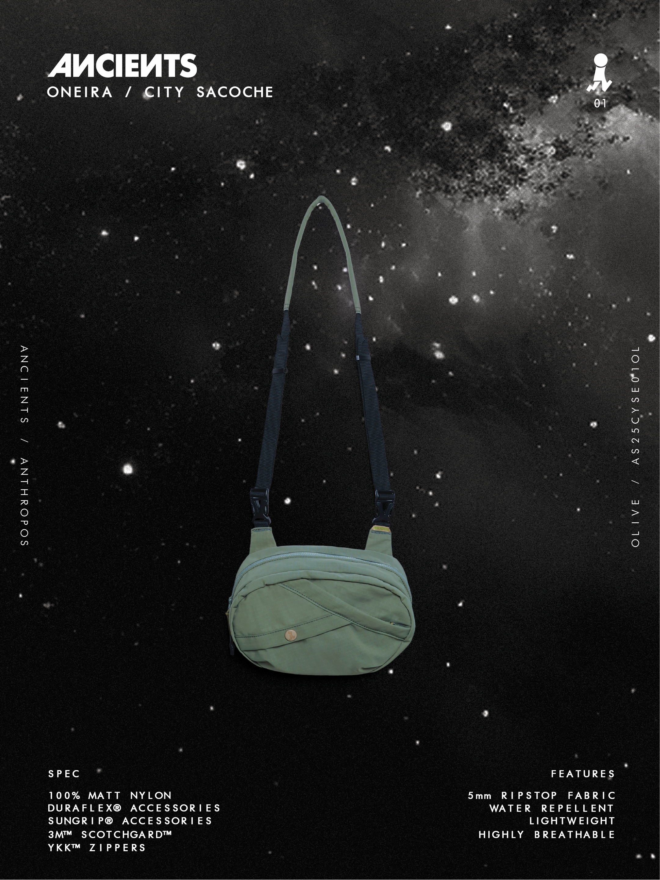 ANCIENTS ONEIRA / CITY SACOCHE AS25CYSE01 OLIVE