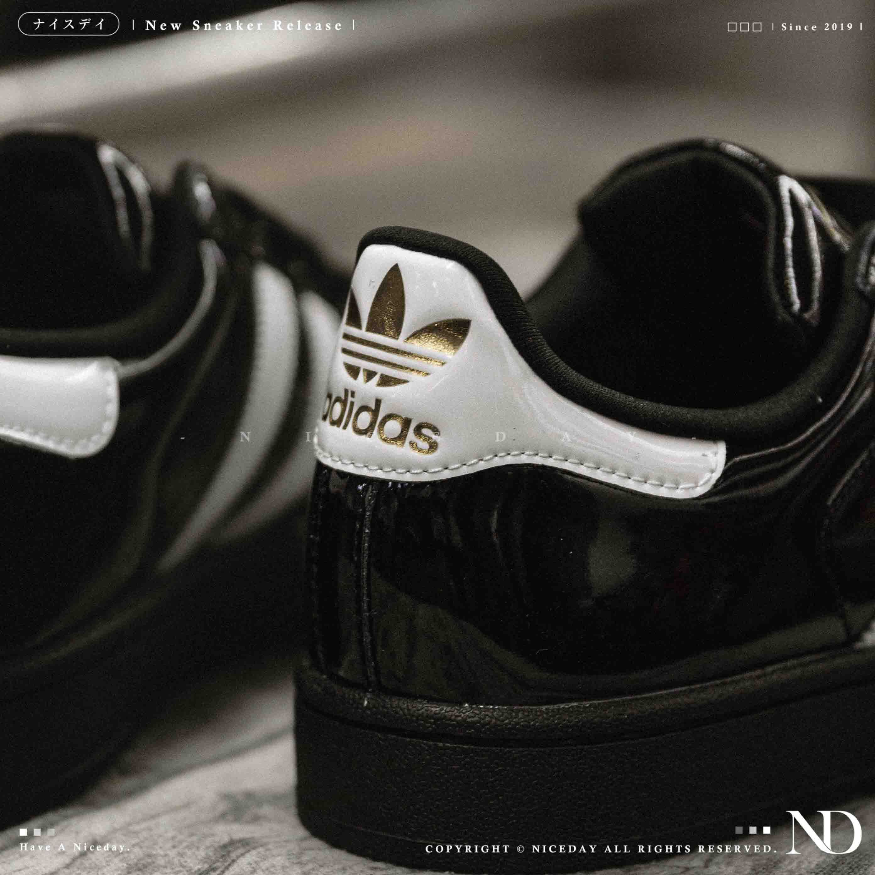 NICEDAY 代購 Adidas Superstar 2 黑 漆皮 黑白 黑魂 板鞋 JS4009