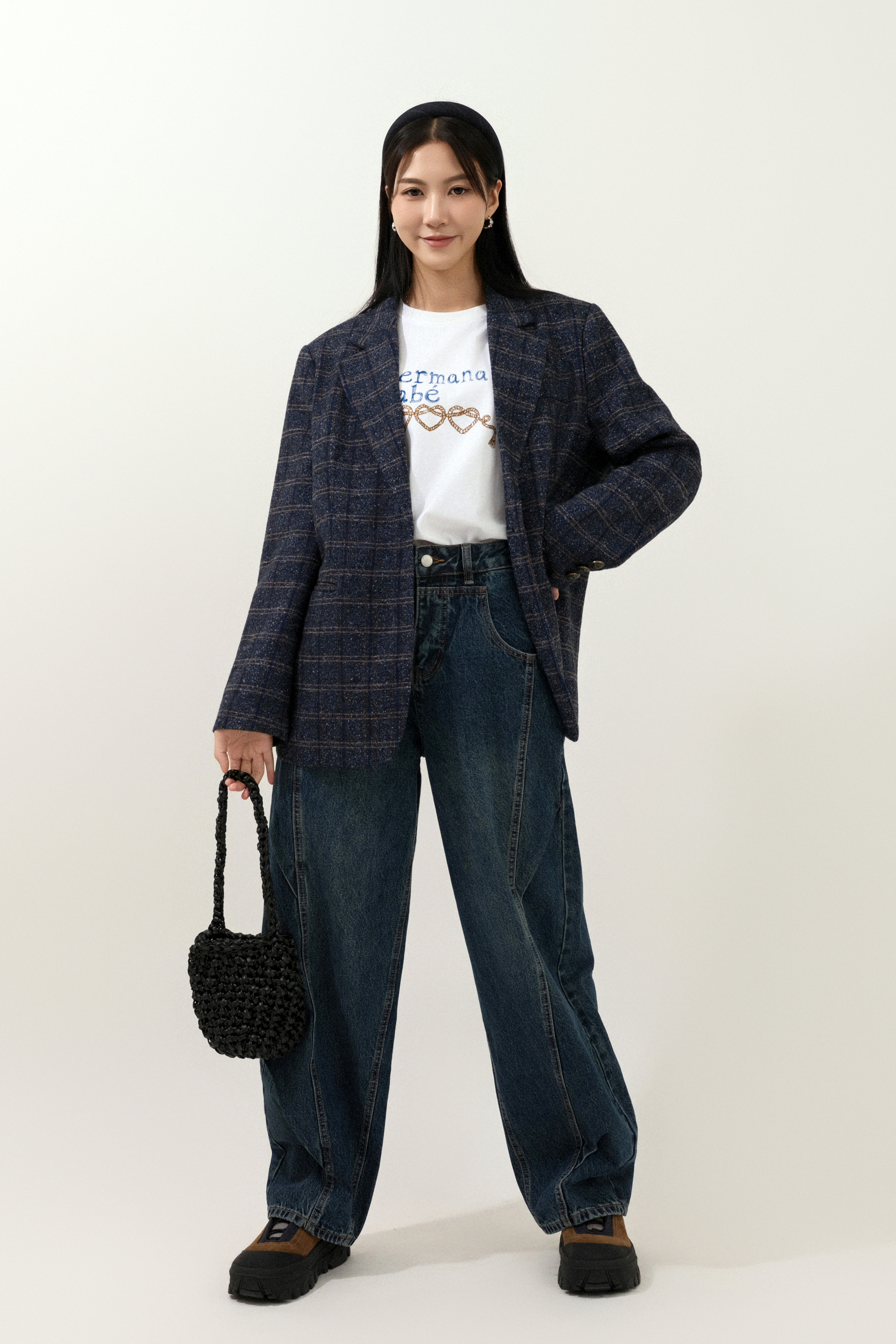 花暗格中性西裝褸  (預購產品）