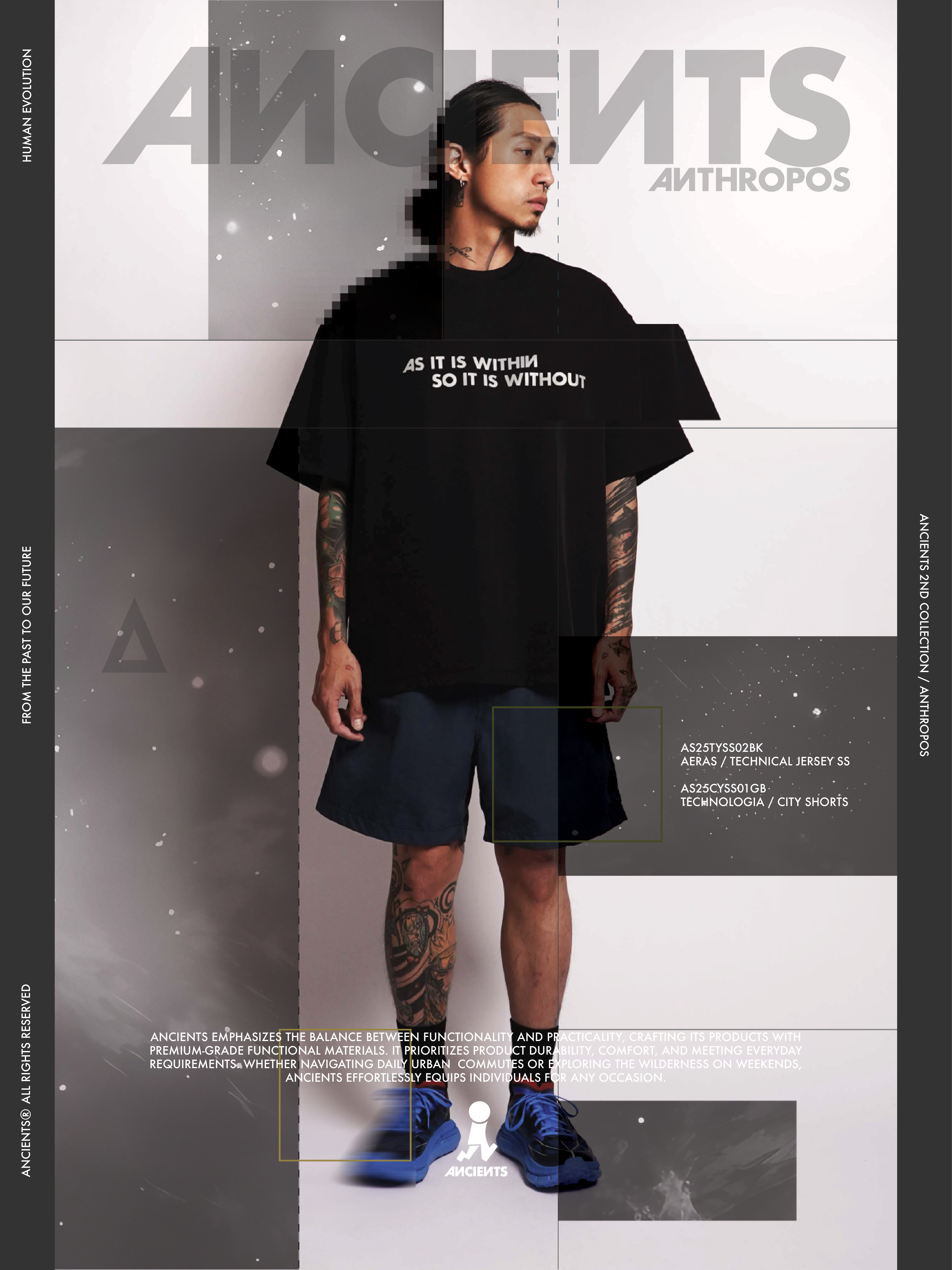 ANCIENTS TECHNOLOGIA / CITY SHORTS AS25CYSS01 GREY BLUE