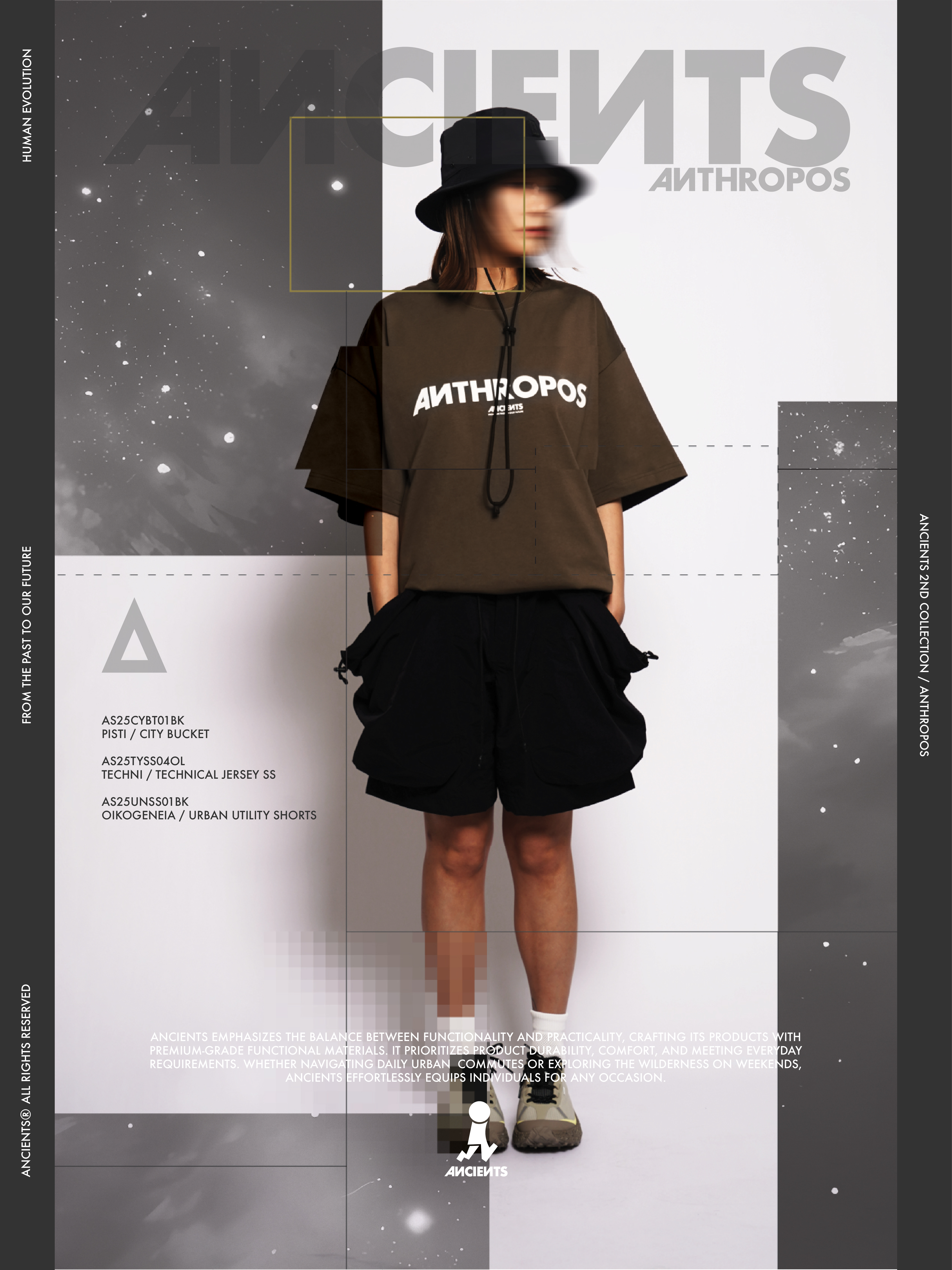 ANCIENTS PISTI / CITY BUCKET AS25CYBT01 BLACK