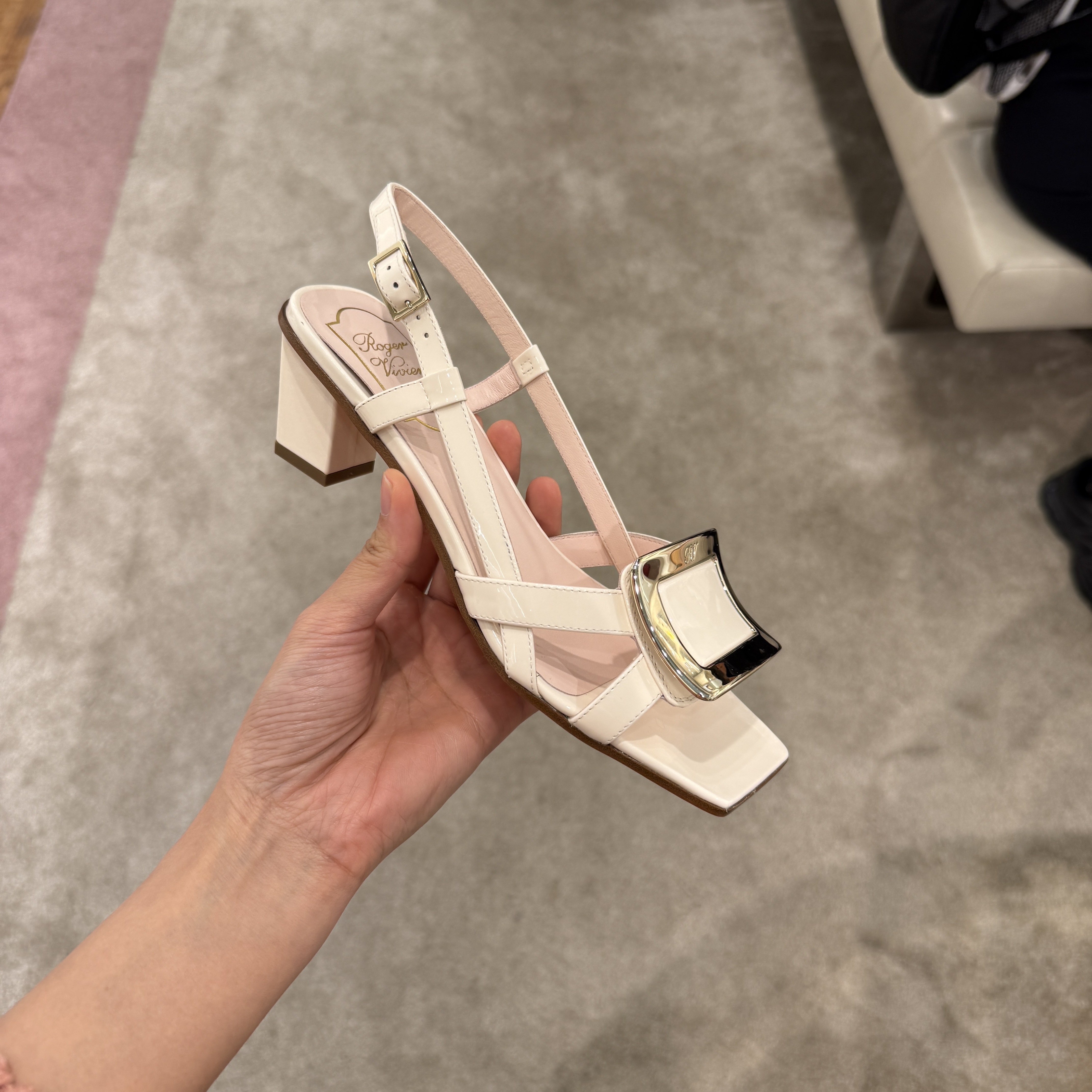 Roger Vivier RV Belle Vivier Mid-heels Sandals Cream