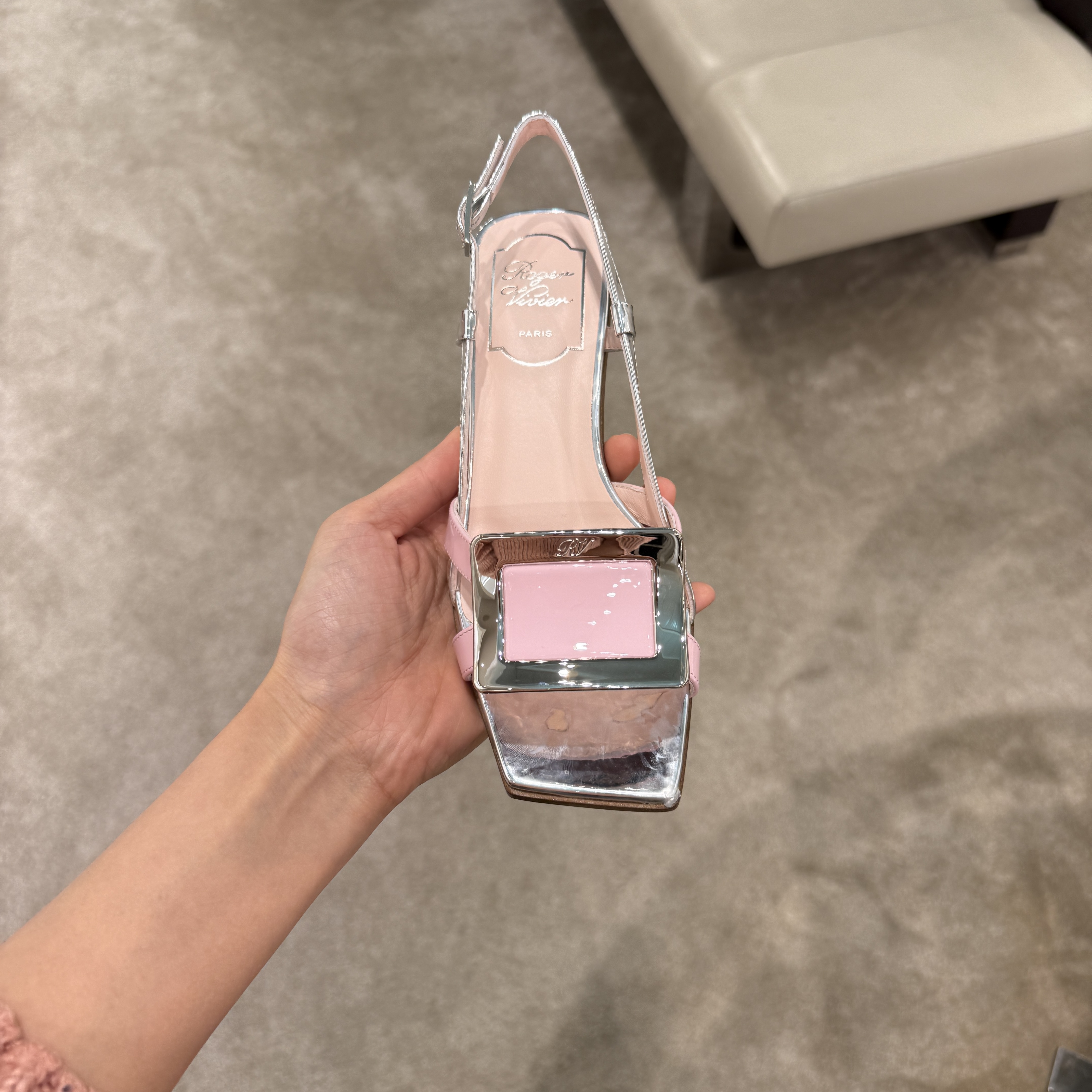 Roger Vivier RV Belle Vivier Mid-heels Sandals Pink Silver
