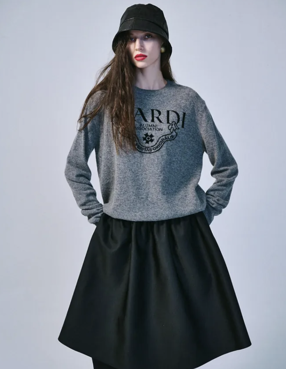 MARDI MERCREDI SS24 字母套頭針織落肩長袖毛衣