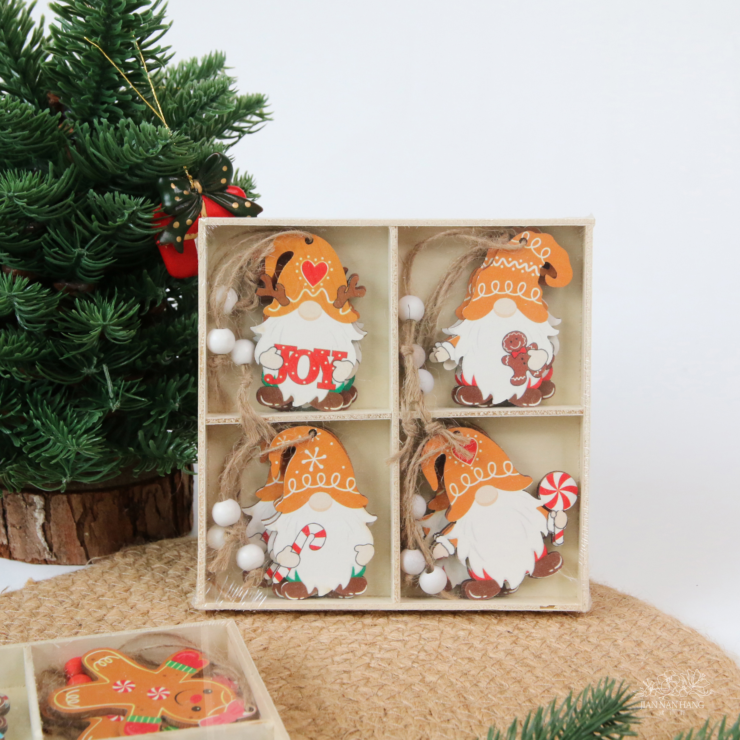 裝飾 木頭掛飾 12入 2款