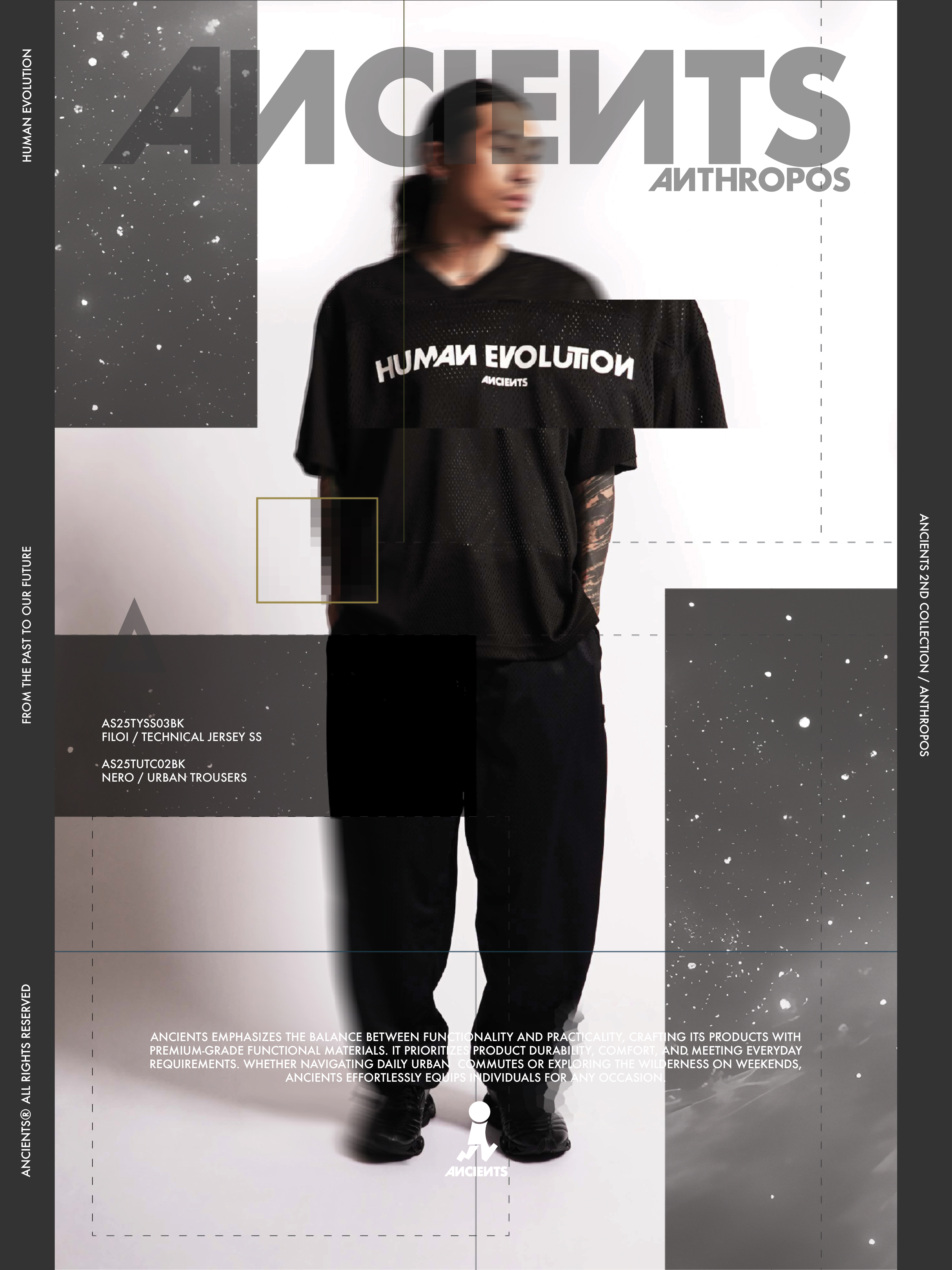 ANCIENTS FILOI / TECHNICAL JERSEY S/S AS25TYSS03 BLACK