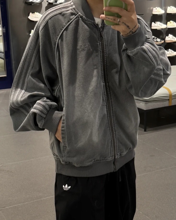 Adidas Adicolor SST Denim TP 水洗 做舊 丹寧 外套 長褲 灰