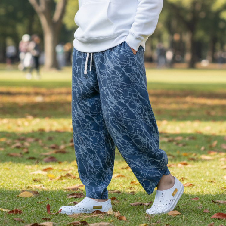 絨布水紋魚口褲