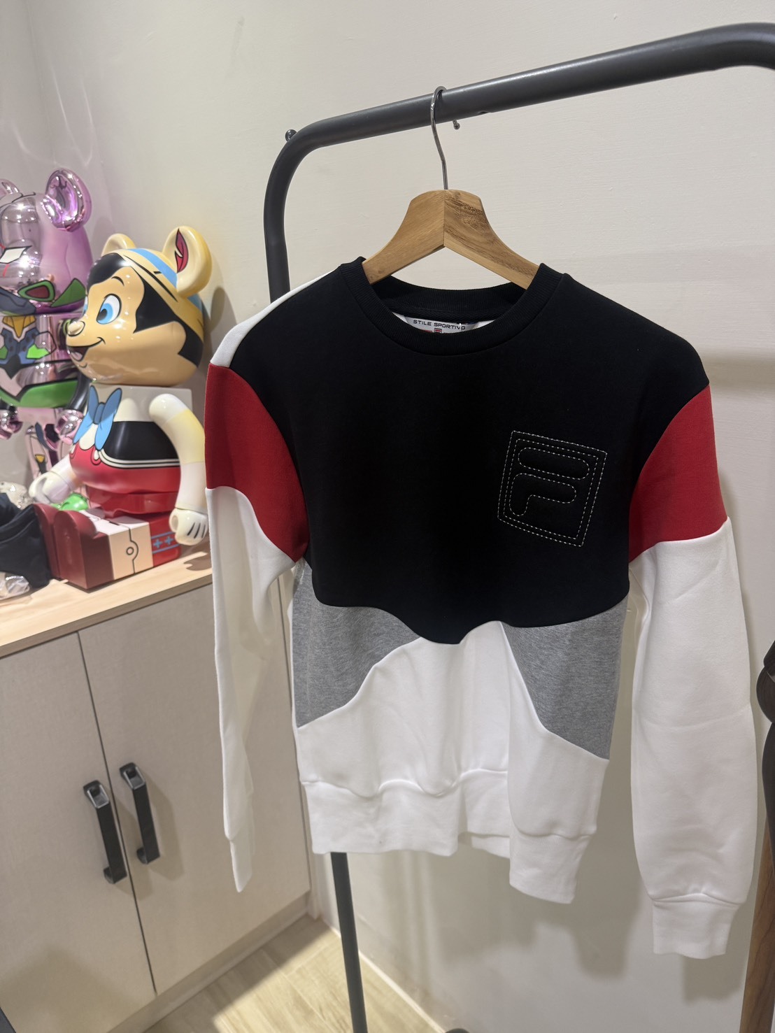 【出清】FILA 拼接圓領長袖｜S/M 尺寸｜百搭休閒上衣