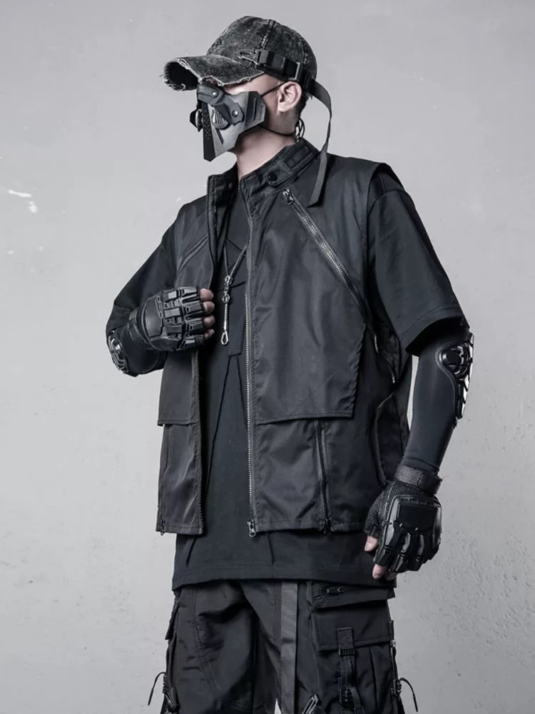 𝙏𝙀𝘾𝙃𝙒𝙀𝘼𝙍 暗黑拼接戰術拉鍊背心