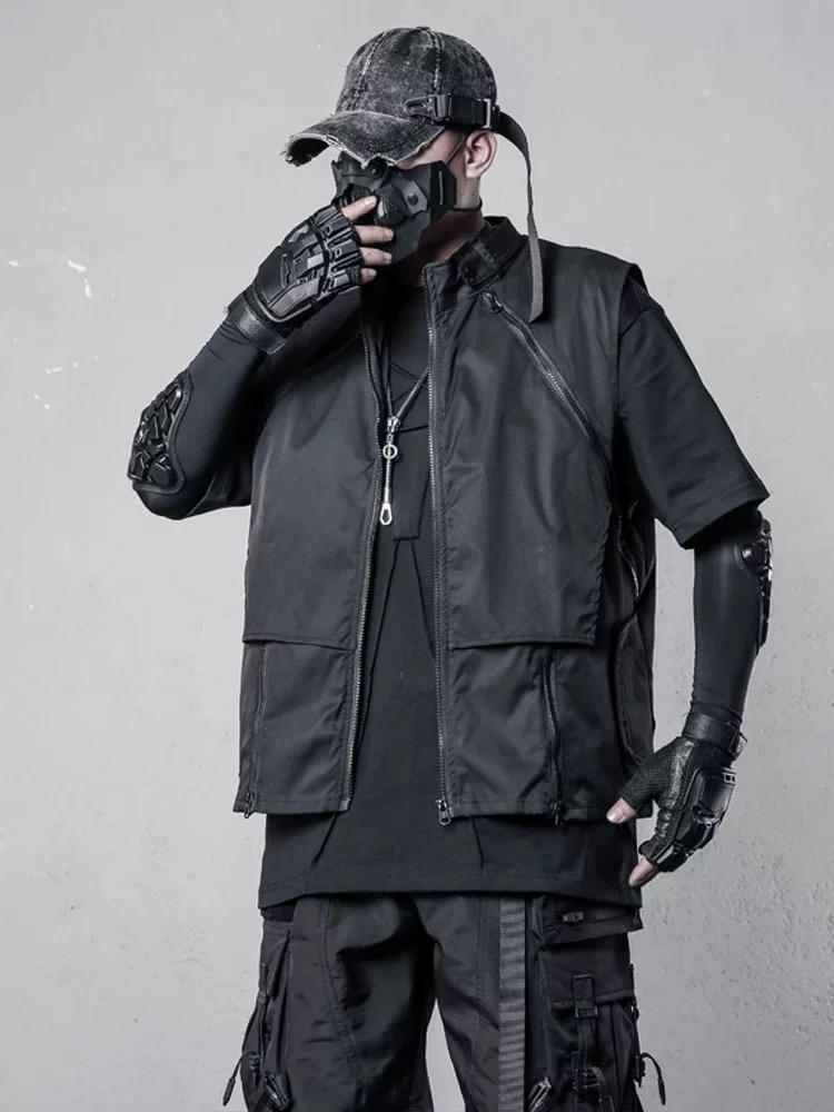 𝙏𝙀𝘾𝙃𝙒𝙀𝘼𝙍 暗黑拼接戰術拉鍊背心