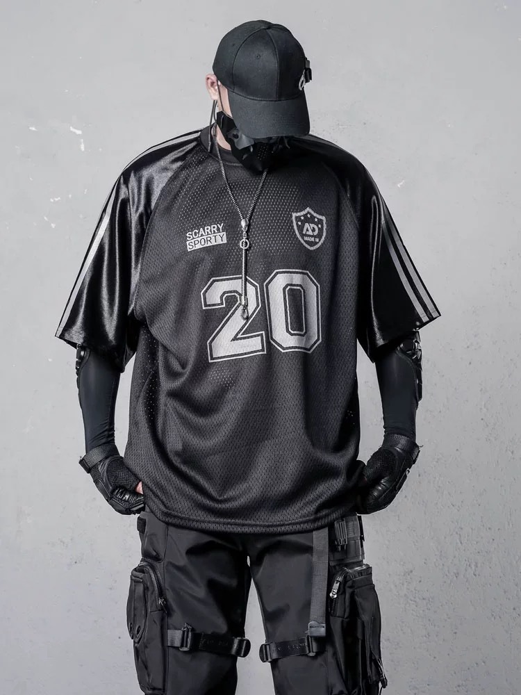𝙏𝙀𝘾𝙃𝙒𝙀𝘼𝙍 暗黑網面拼接球衣