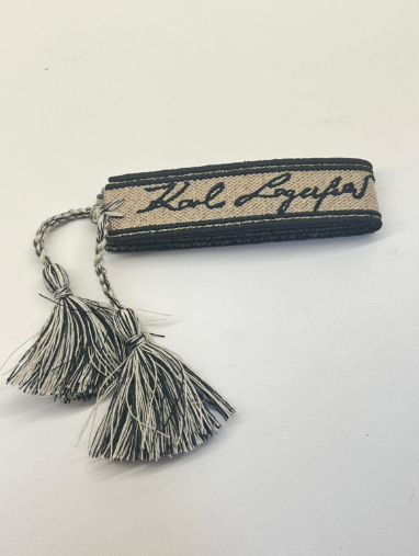 [S] KARL LAGERFELD 23UW3901 SIGNATURE CROCHET BRACELET,BLACK, 8720744273455 (SKL637)