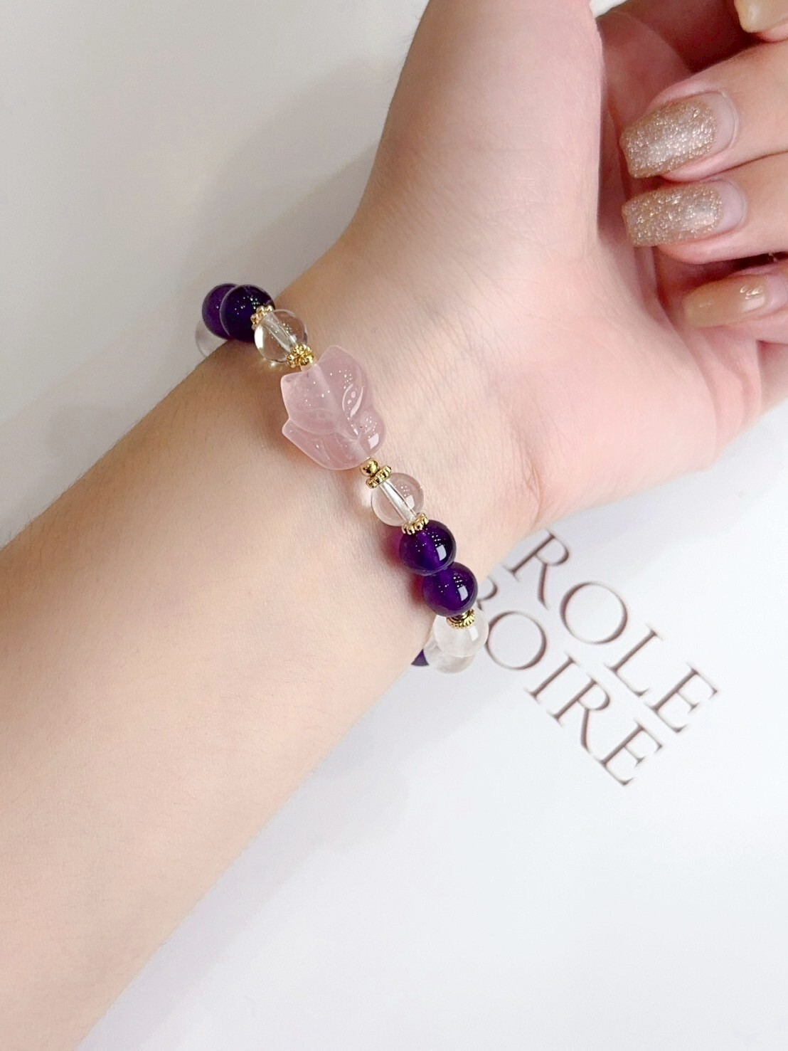 粉晶狐仙/紫水晶/白月光水晶手鍊