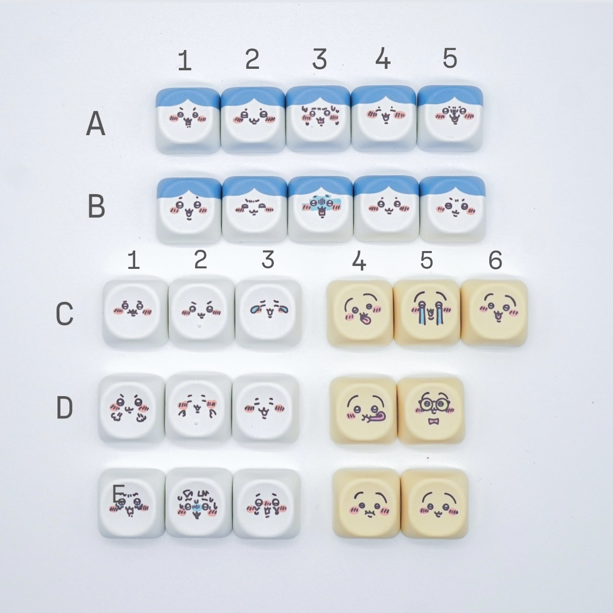 客製化Chiikawa鍵盤解壓匙扣 - 特製大頭表情包