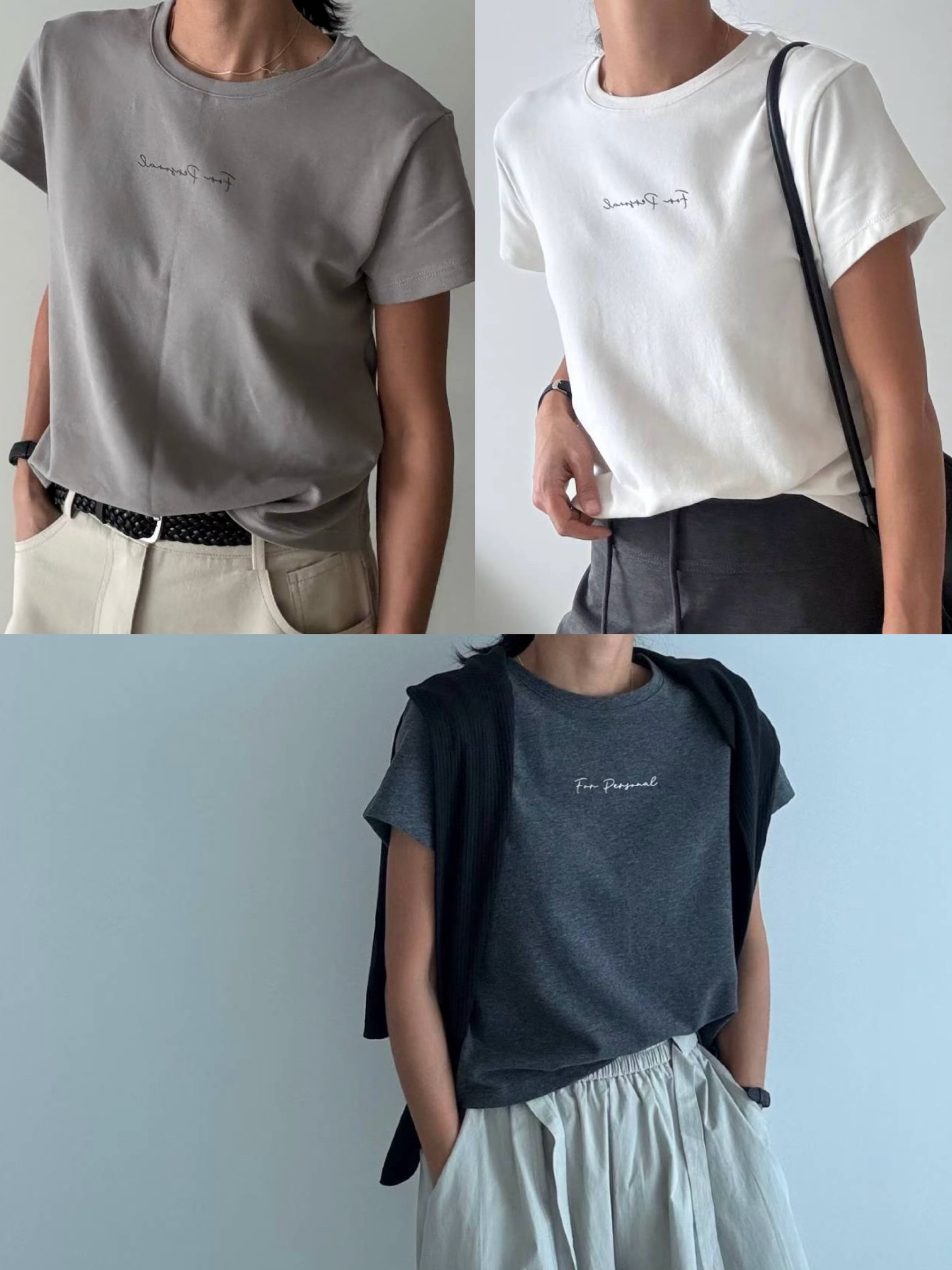 <<  超 推 介 款 現 貨 >> 親膚棉織百搭字母短袖