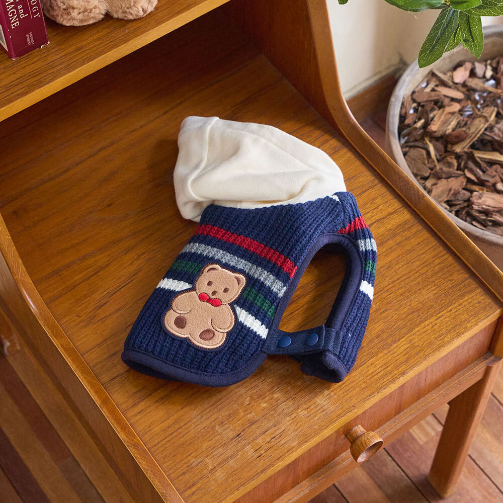 學院雙面熊披風 Preppy Reversible Pancho-背心- It’s sunny outside