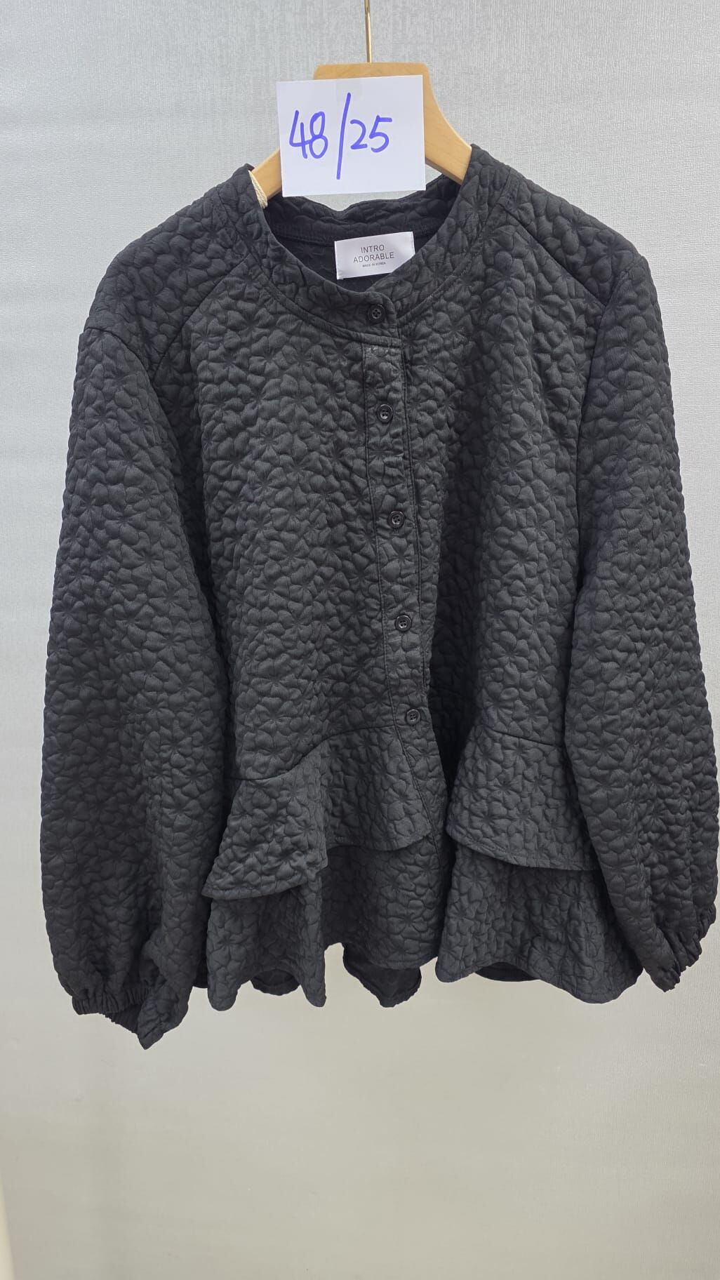 Cf617  圓領扣鈕外套  胸48  長25