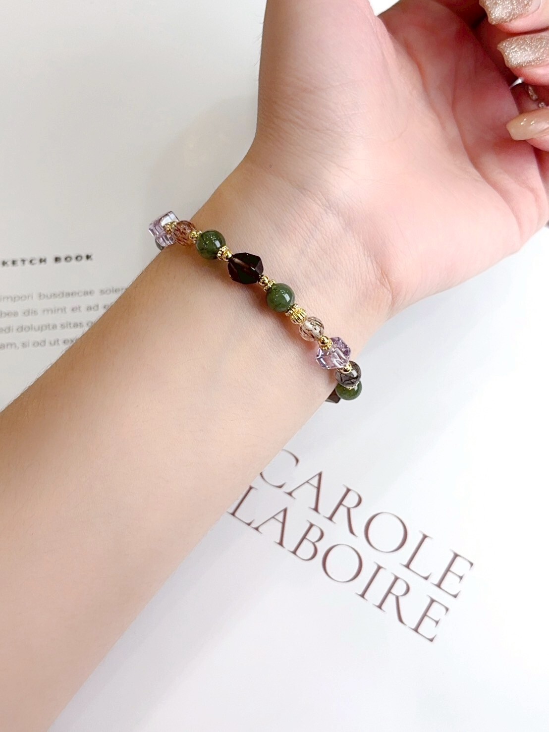 綠髮晶/黑金超/茶晶水晶手鍊