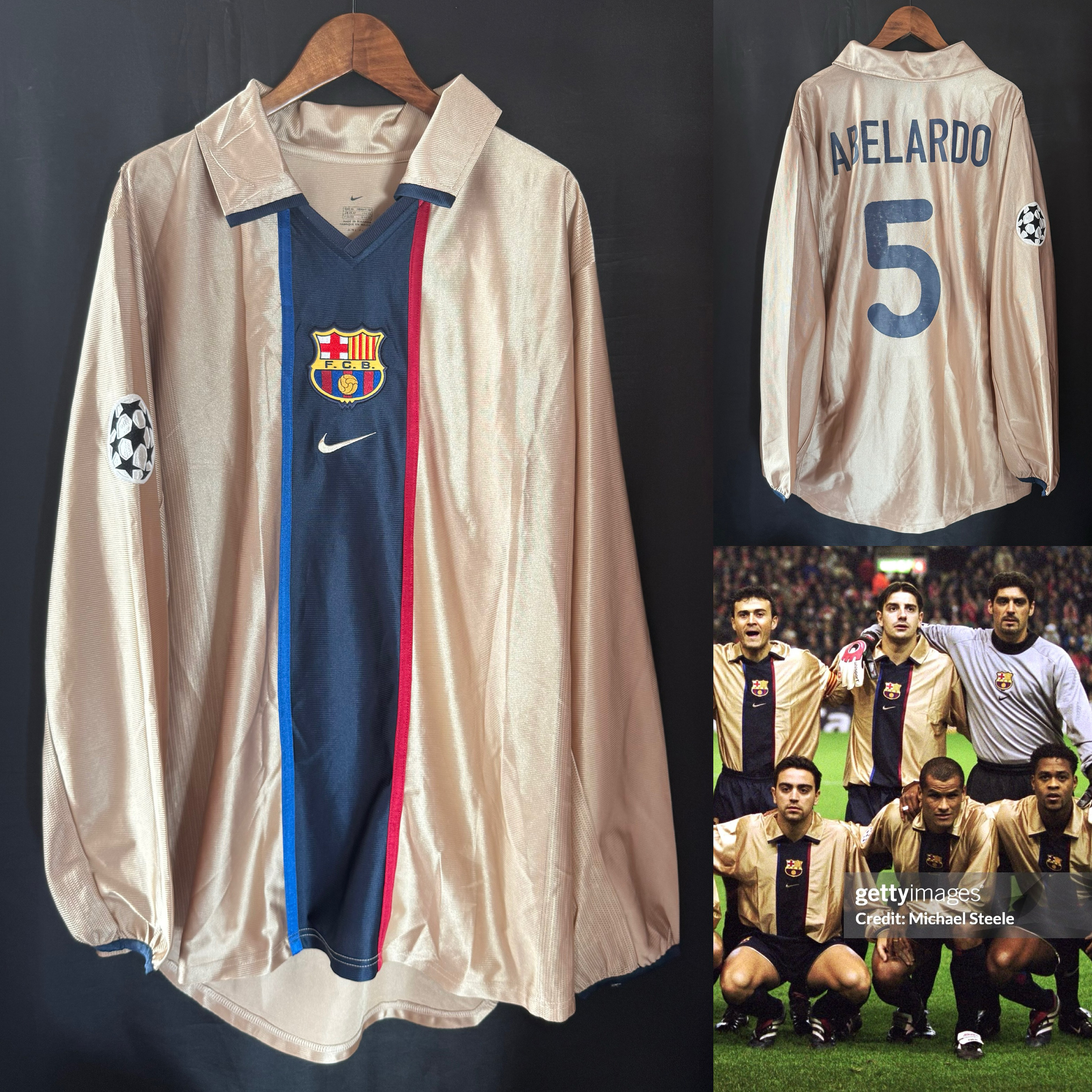 (更衣室版) 巴塞隆拿 2001-2002 Nike 作客長袖更衣室球員版球衣 #5 ABELARDO