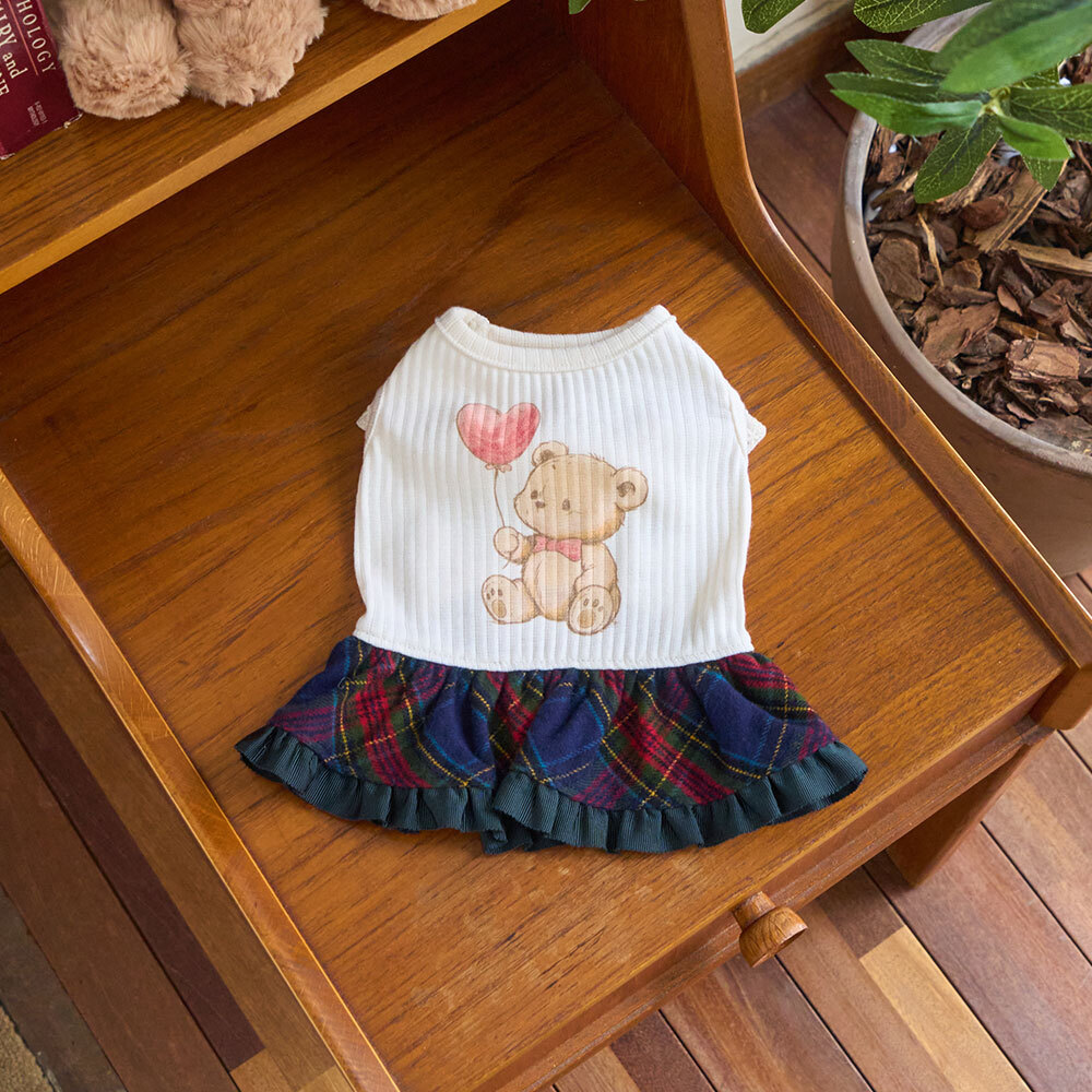 學院熊洋裝 紅格紋 Preppy Bear OPS- It’s sunny outside