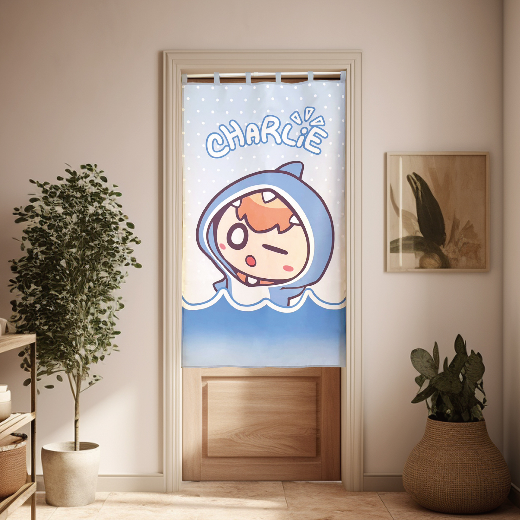 鯊鯊茶里襲來！水藍門簾