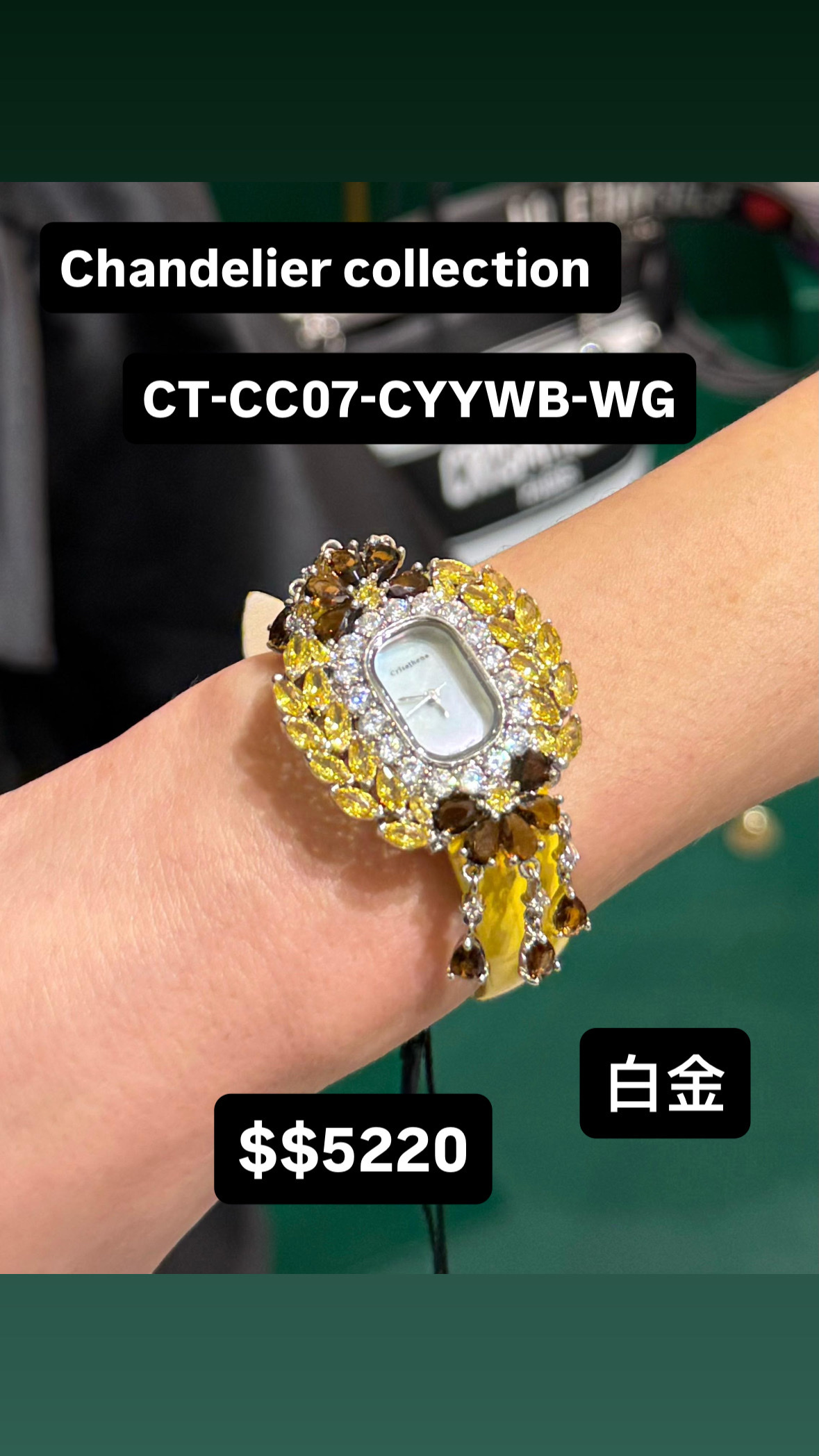 Crisathena Chandelier Collection CT-CC07-CYYWB-WG 購買手表贈送表带（價值$880）-M