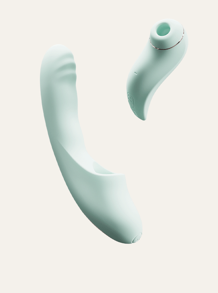 Fatima 遙控溫感可拆式吸啜雙頭震動棒