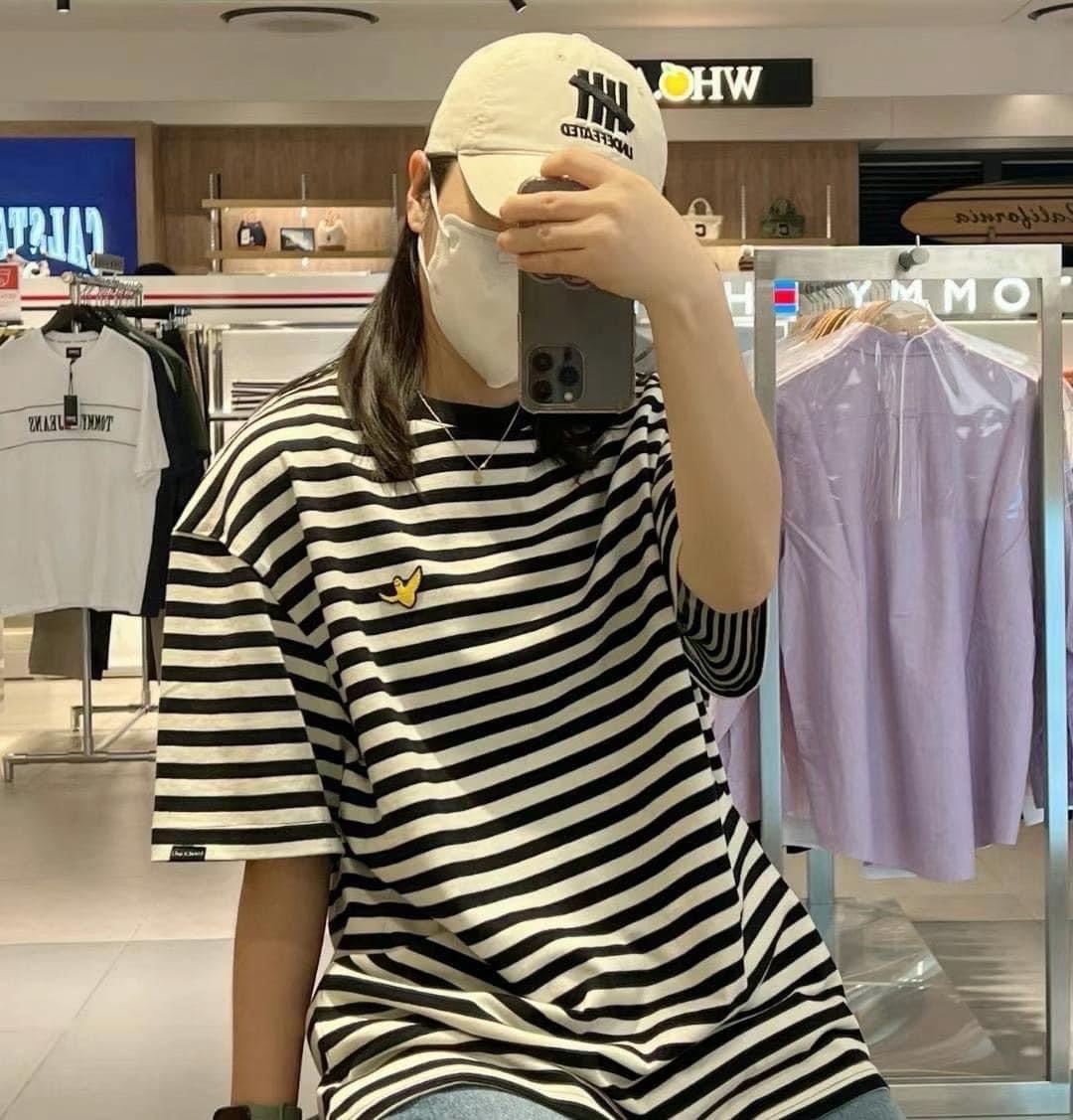 【出清】What It Isn’t 條紋刺繡小天使 短袖T恤｜XL尺寸 *2