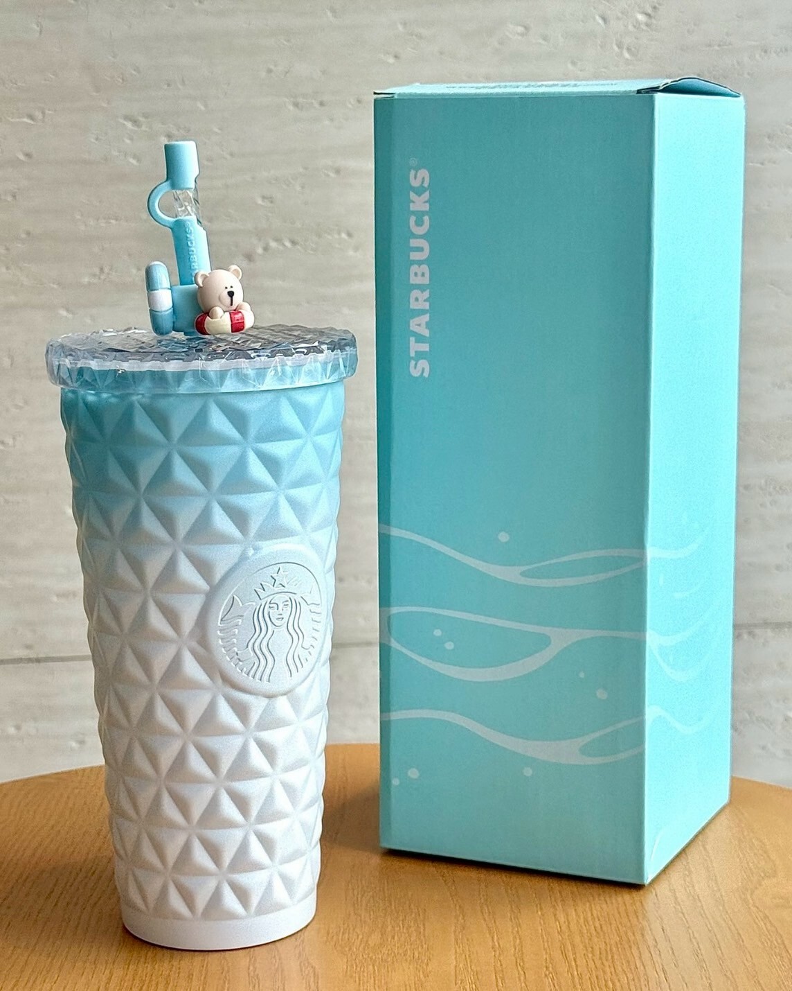 Starbucks 星巴克 藍白漸層 不銹鋼吸管杯 690ml