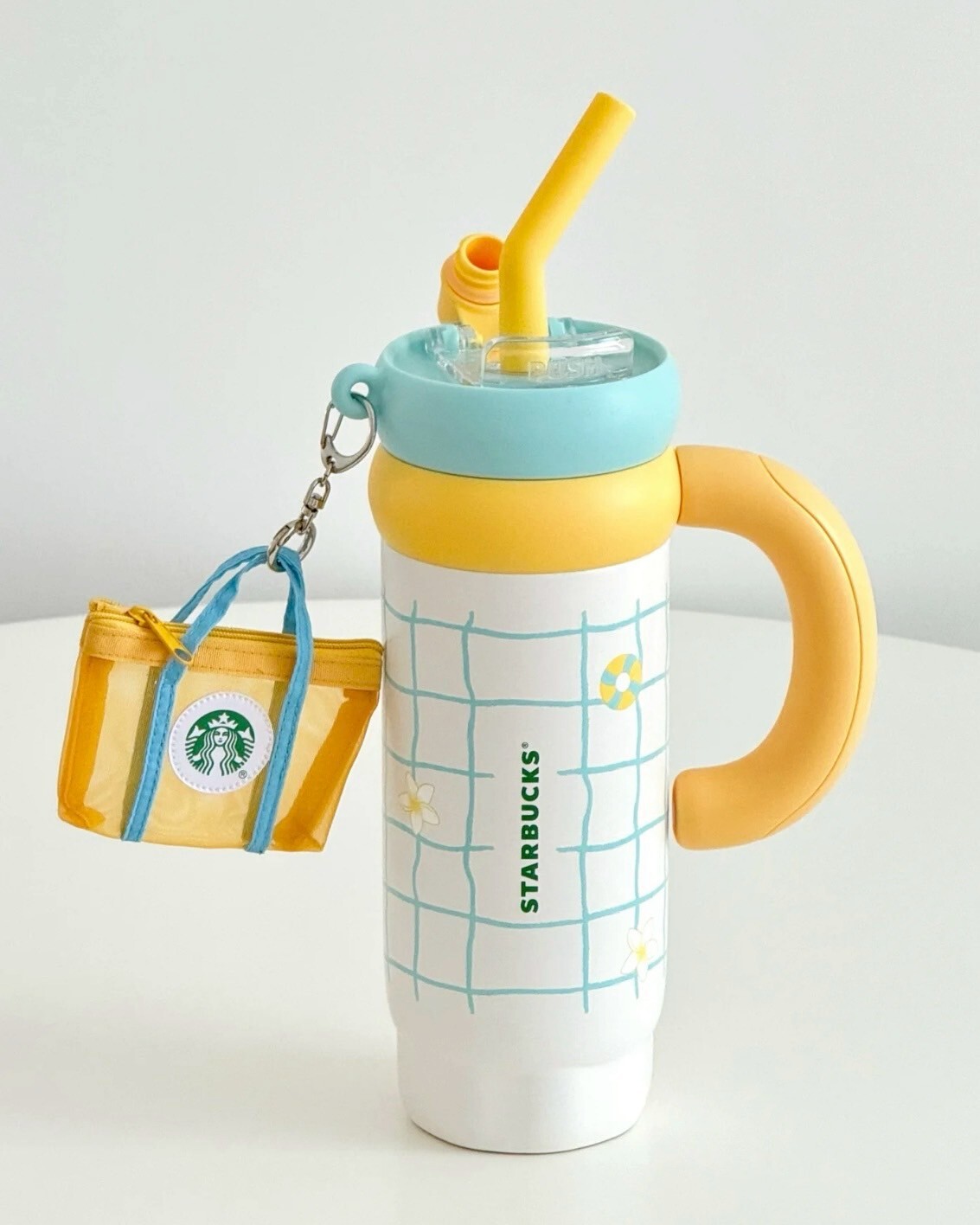 Starbucks 星巴克 快樂怡夏系列 夏日風 藍黃色 水壺 吸管杯 保溫杯 共3款