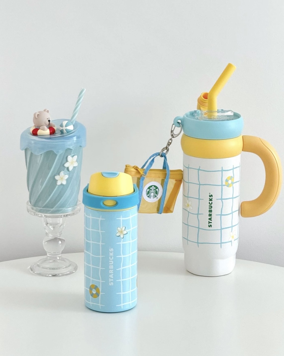 Starbucks 星巴克 快樂怡夏系列 夏日風 藍黃色 水壺 吸管杯 保溫杯 共3款