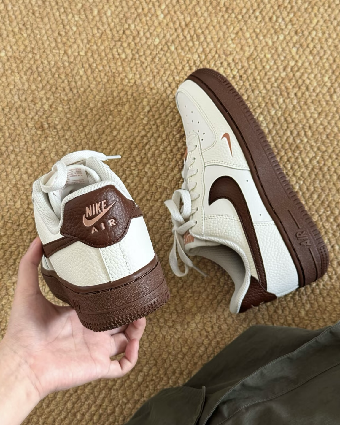 Nike Air Force 1 Low Fauna Brown 復古米棕 紅棕 荔枝皮 刺繡小勾 秋冬美拉德 休閒鞋