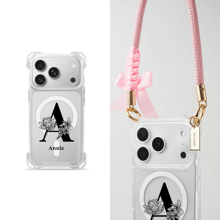 大字陪襯 四角好掛殼 - 透明防摔掛繩殼 (MagSafe磁吸) iPhone手機殼