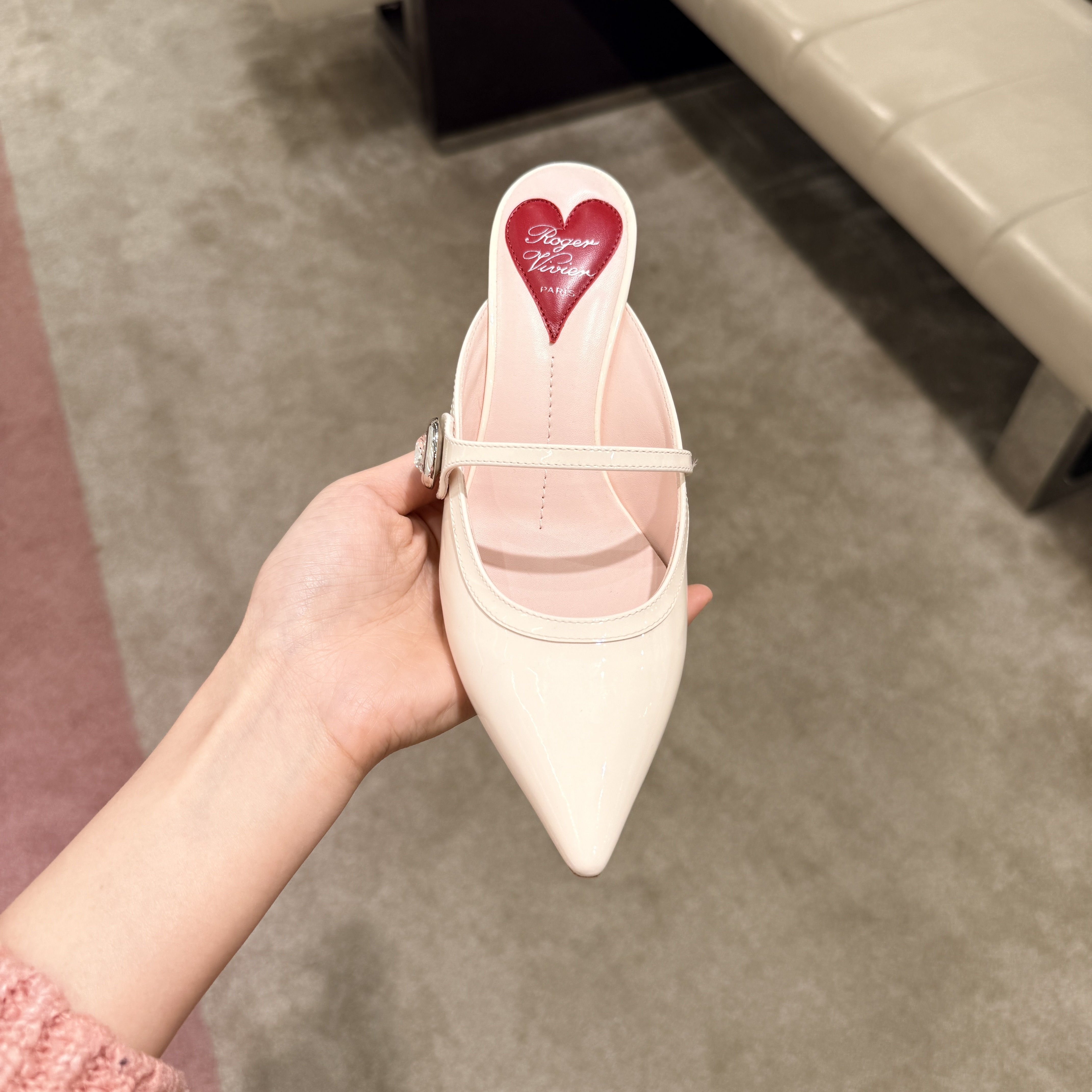 Roger Vivier RV Virgule mules heels white