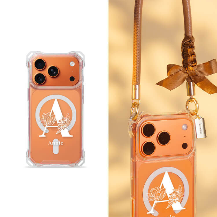 大字陪襯 四角好掛殼 - 透明防摔掛繩殼 (MagSafe磁吸) iPhone手機殼