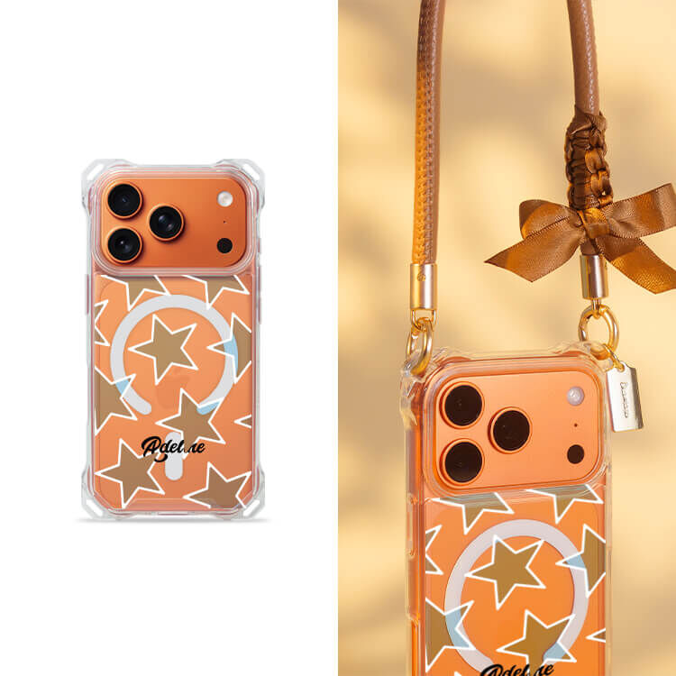 藍色星星 四角好掛殼 - 透明防摔掛繩殼 (MagSafe磁吸) iPhone手機殼