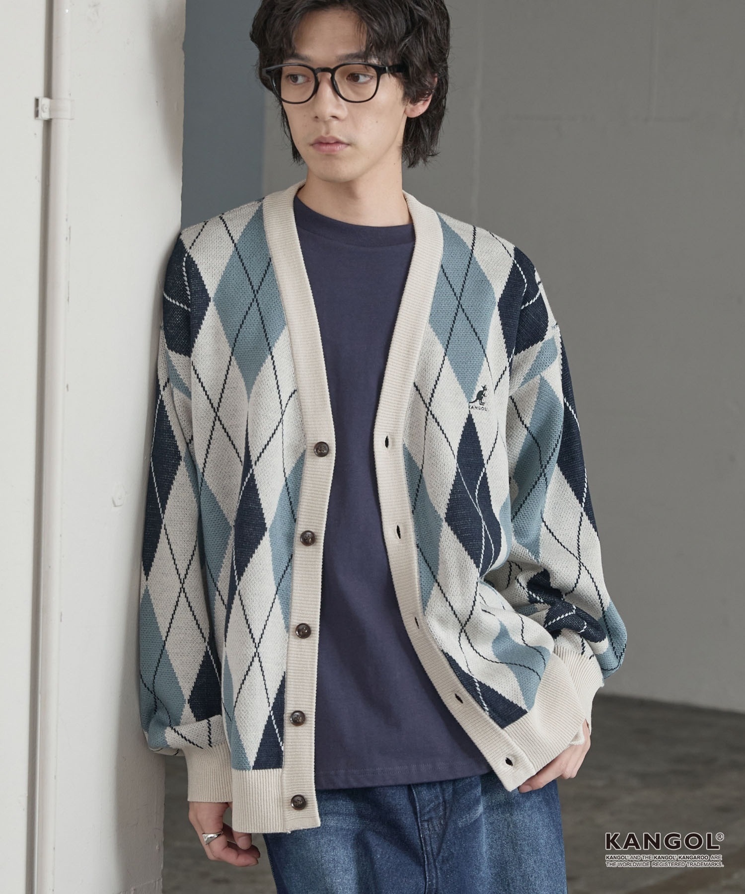 KANGOL / KNIT CARDIGAN