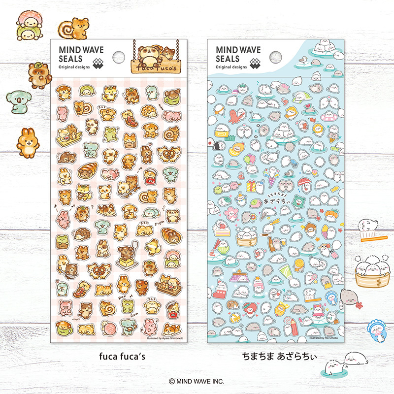 海豹 原創角色 迷你透明貼紙｜日本Mind Wave