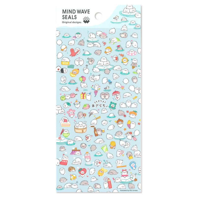 海豹 原創角色 迷你透明貼紙｜日本Mind Wave