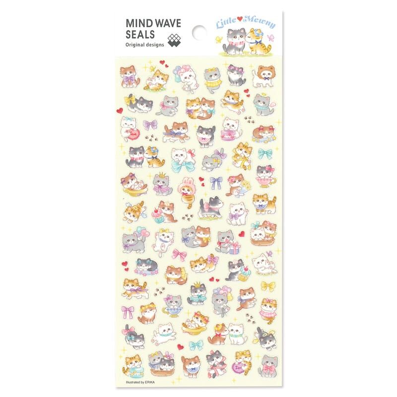 小貓咪 原創角色 迷你透明貼紙｜日本Mind Wave